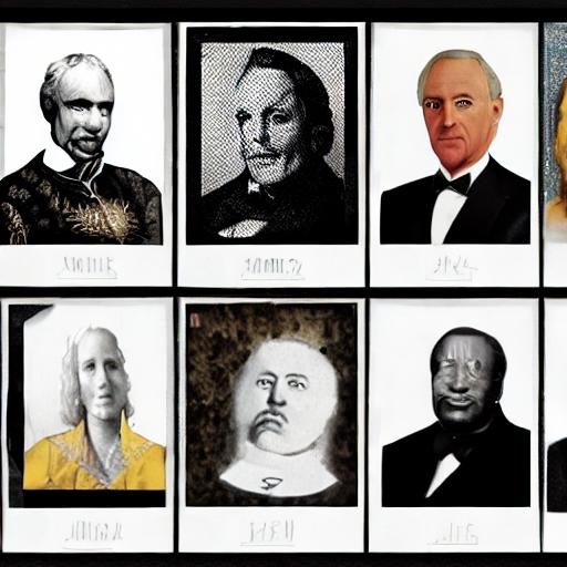 A collage featuring portraits of famous celebrities and historical figures with their names and corresponding gematria values displayed.