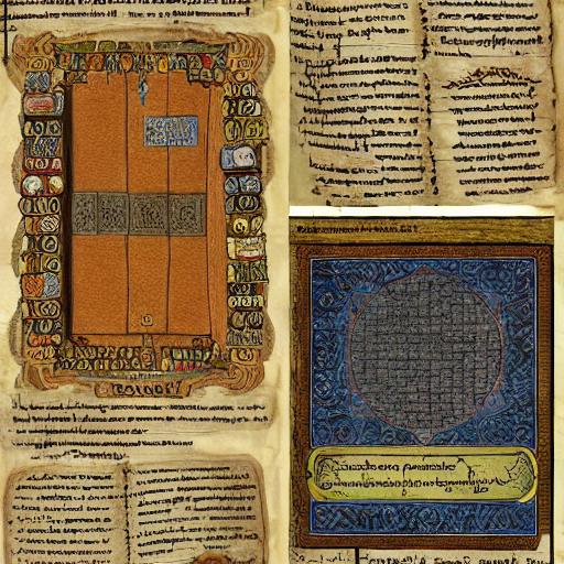 An image showing fantasy books and manuscripts with numerical patterns emerging from the text in a magical and ancient library setting.