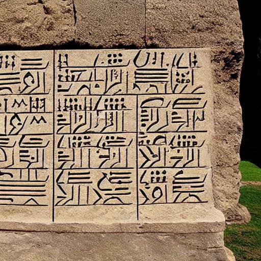 An image of ancient cuneiform and early alphabetic scripts with numbers carved into stone showing evolution of numerical codes.