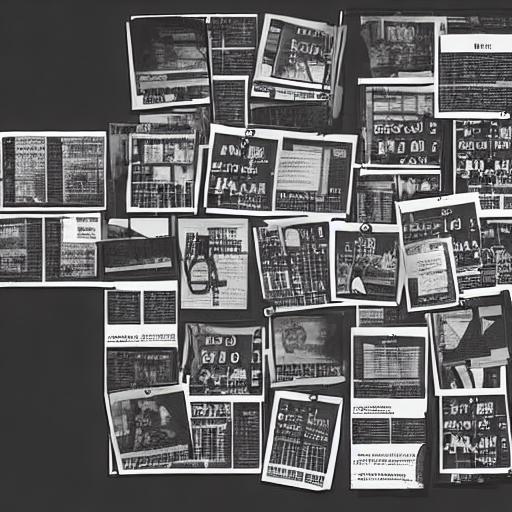 An image showing complex mathematical calculations and connecting strings between numbers and events in a conspiracy theory style.