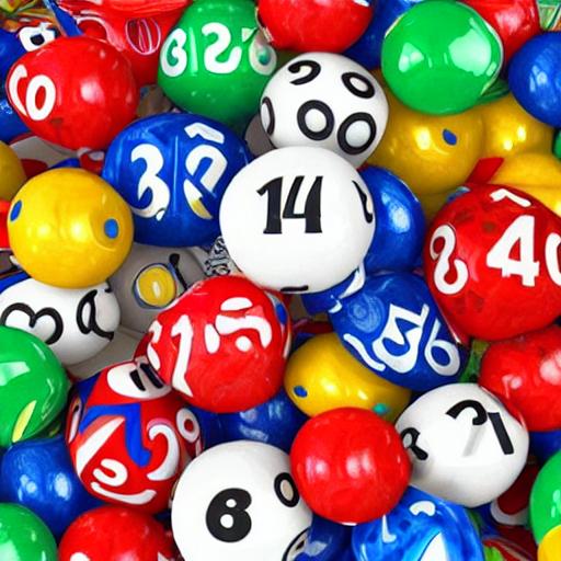 An image showing lottery balls, horseshoes, lucky charms, and gambling elements with specific numbers highlighted.